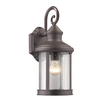 SUPERSHINE 16 in. Lighting Galahad Transitional 1 Light Rubbed Bronze Outdoor Wall Sconce - Oil Rubbed Bronze SU2542863